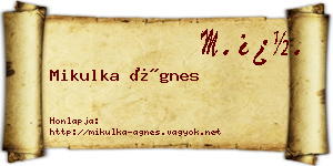 Mikulka Ágnes névjegykártya