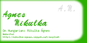 agnes mikulka business card