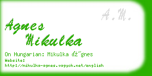 agnes mikulka business card